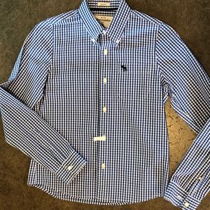 Abercrombie boys royal blue checked shirt size XL